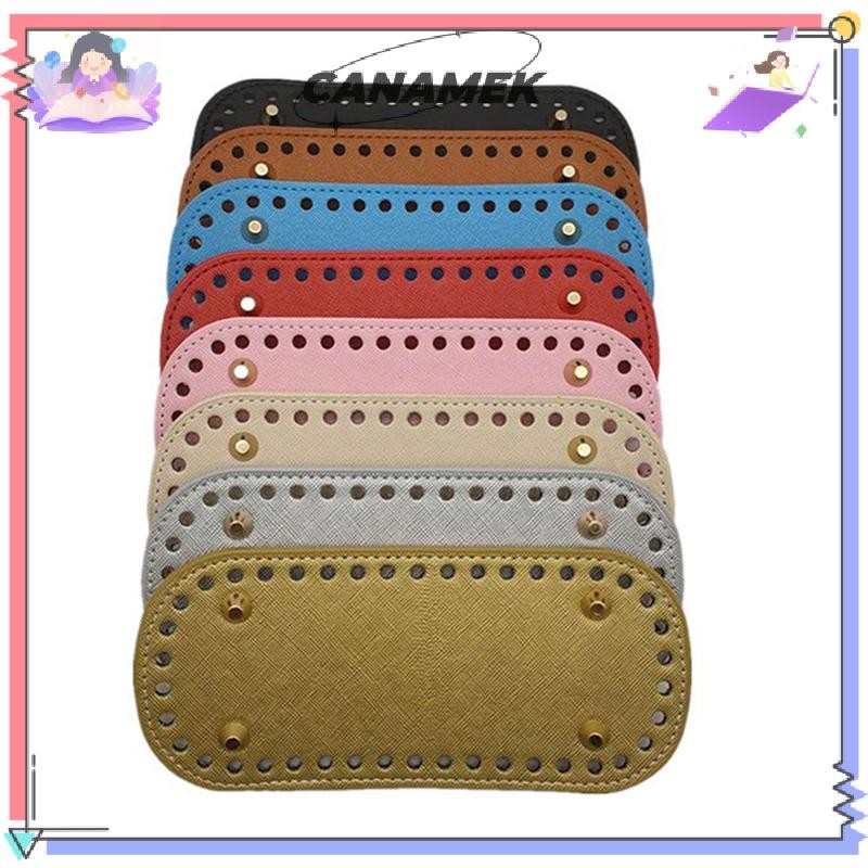 CANAMEK Túi Dệt Kim Đáy Oval 18 x 8cm, Phụ Kiện Đáy Đinh Tán, Móc Túi Xách CSF