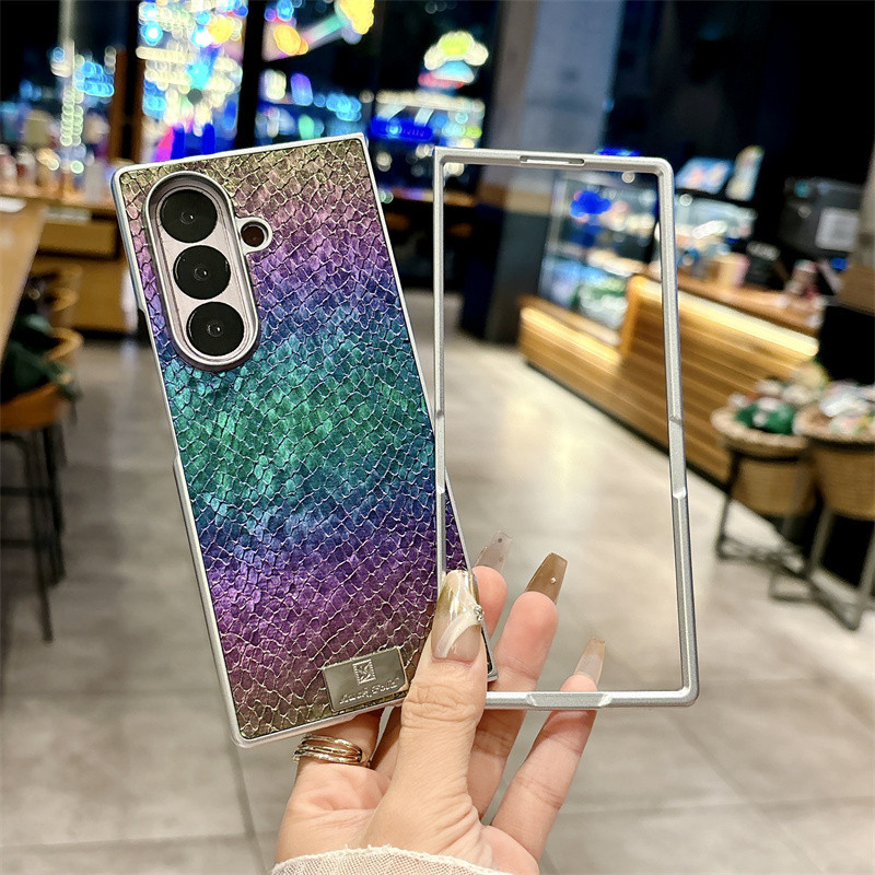 Ốp điện thoại họa tiết dệt Gradient cho Samsung Galaxy Z Fold 7 Fold 6 Fold 5 Fold 4 Z Fold 7 6 5 4 3 Ốp lưng bảo vệ