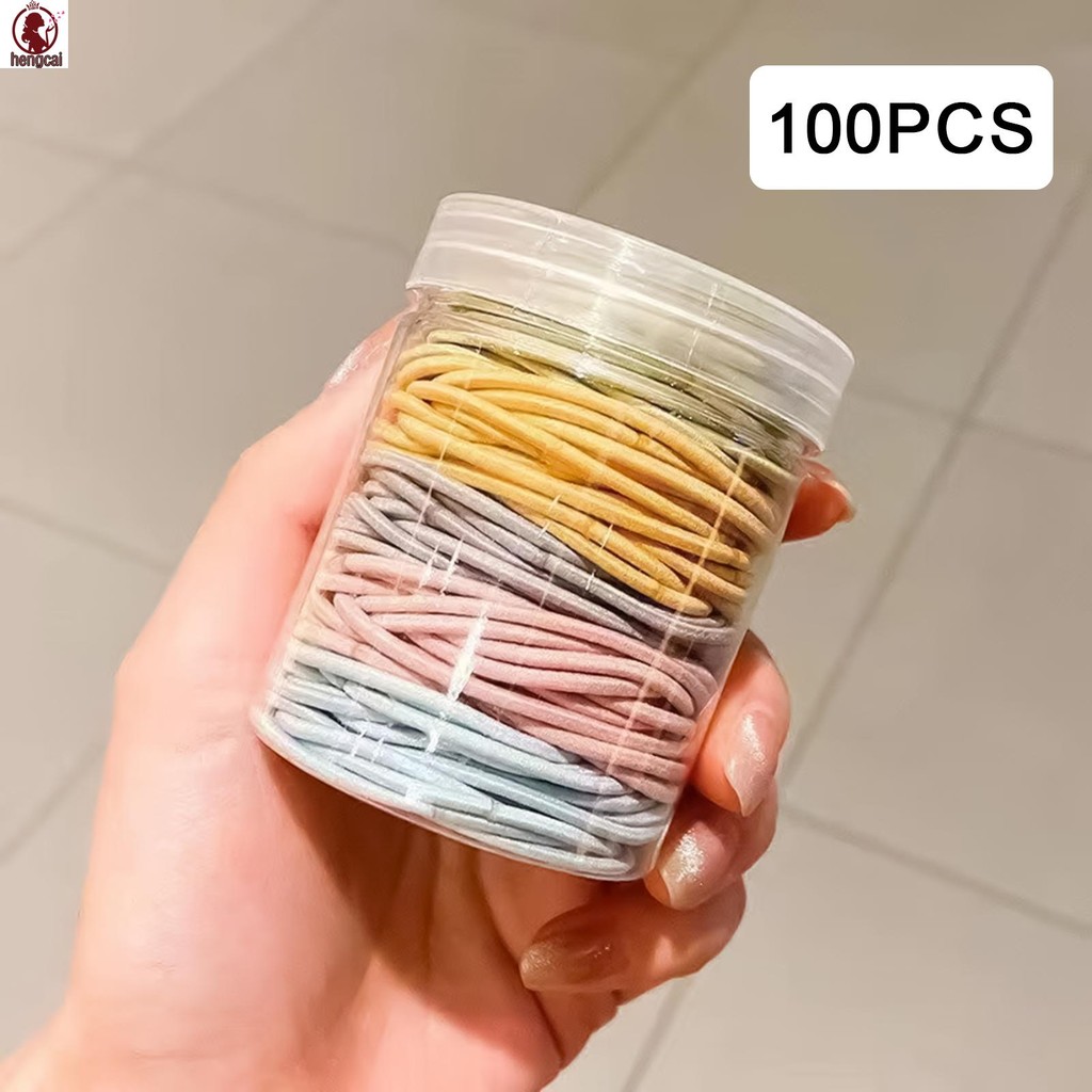 100 Dây Buộc Tóc Nữ Màu Đen Mềm Mại, Phù Hợp Với Tóc Xoăn Dày, An Toàn Cho Tóc