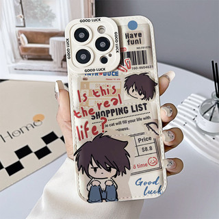 Ốp điện thoại Anime Death Note cho iPhone 17 / 17Air / 16E / 15 Plus / 14 / 13 / 12 / 11 / Pro Max. Chống sốc rơi. Hộp đựng túi khí kiểu áo khoác silicon lỏng che phủ toàn diện