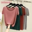 Áo thun Cotton liền mạch nữ modal trơn mỏng áo sơ mi nữ màu trơn Áo thun nữ hàng đầu