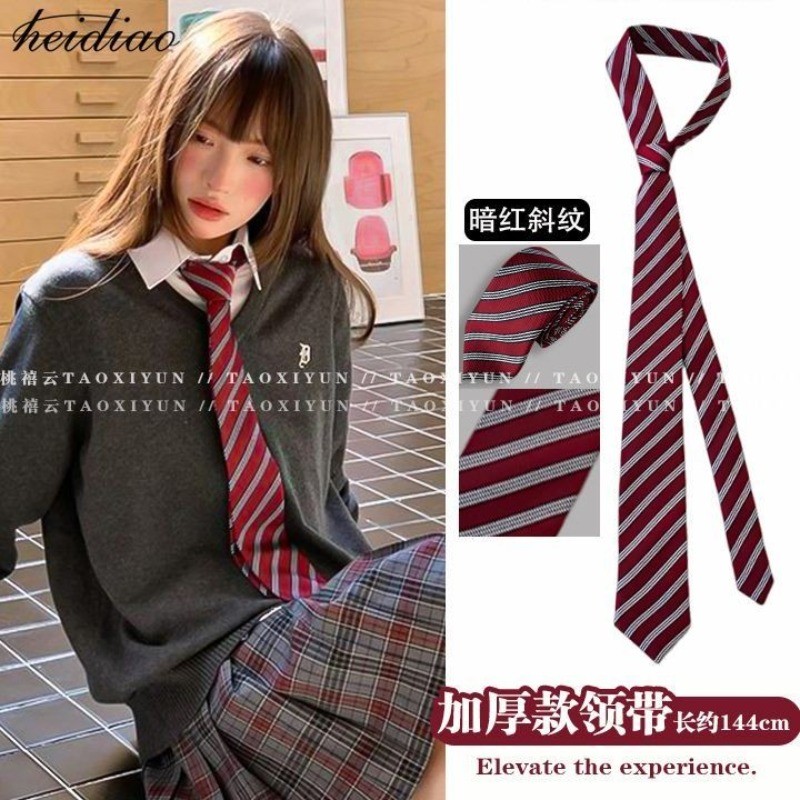 Cà vạt nữ phong cách Hàn Quốc sọc, phù hợp làm đồng phục và thắt nơ