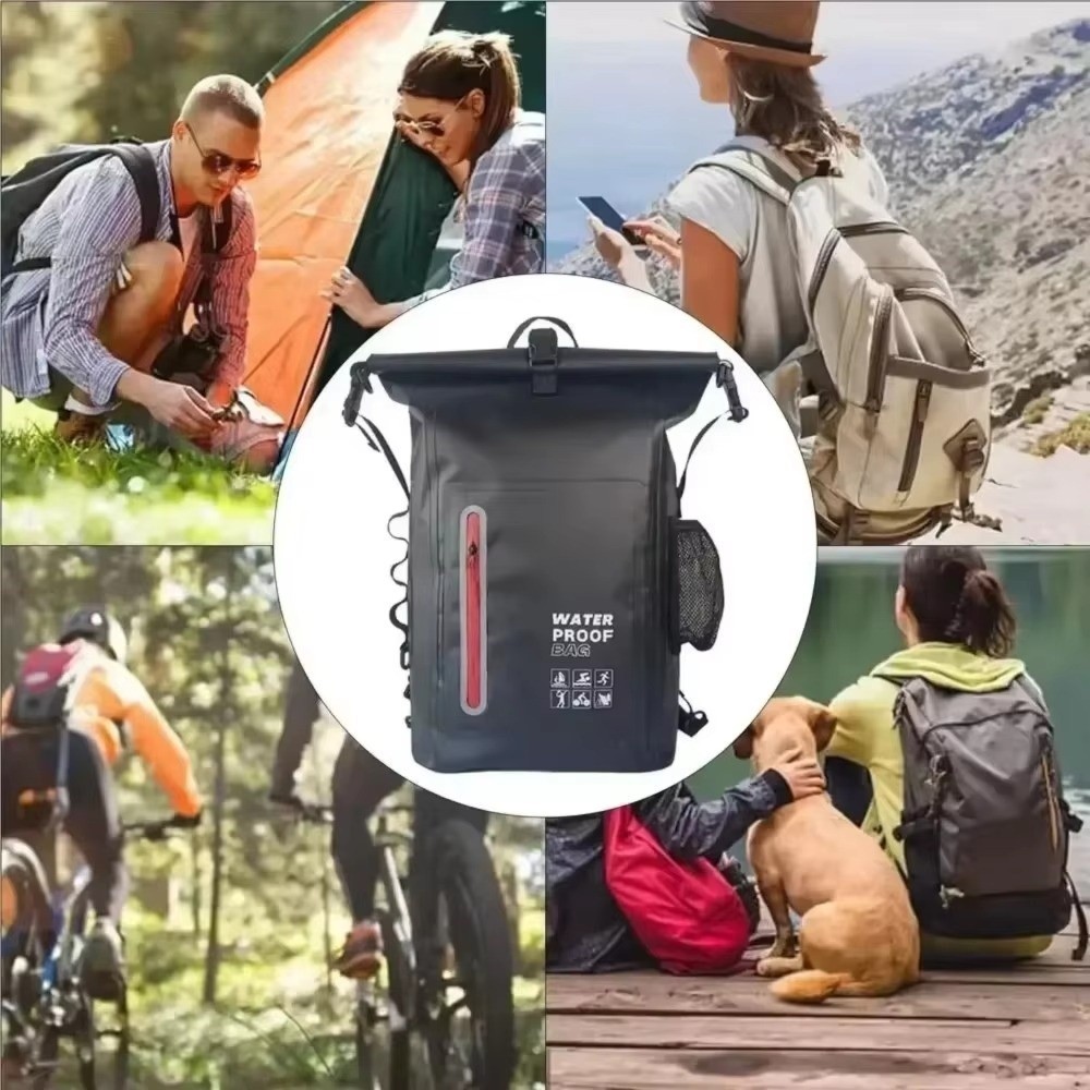 Ba lô đeo vai GILL, Túi bơi trôi dạt dung tích lớn chống nước, Túi cắm trại PVC 25L Đi bộ trên sông