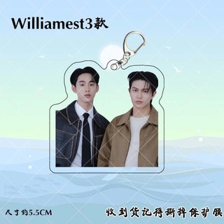 Williamest Williamjkp Estrvp Keychain Acrylic Double-side Hanging Pendants Thai TV Heart That Skips A Beat Photo Decor