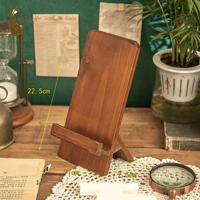 Giá đỡ màn hình máy tính bảng điện thoại di động bằng gỗ kokiya 11x7.5x22.5cm cho cửa hàng bán lẻ để bàn