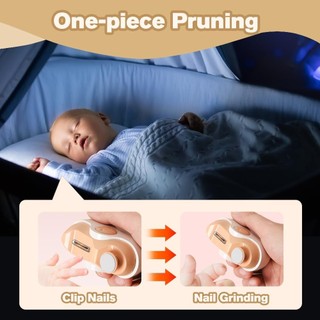 Máy cắt móng tay tự động đánh bóng bằng điện 3 trong 1 Máy cắt móng tay có thể sạc lại với đèn LED Loại C Sạc có thể điều chỉnh tốc độ Máy cắt móng tay di động cho người cao tuổi thép không gỉ