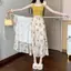 Váy hoa một mảnh nhẹ nhàng dành cho quý cô Váy voan dáng ôm cổ điển
