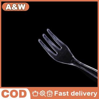 A & W 50 / 100 Chiếc Dùng Một Lần Mini Món Tráng Miệng Thớt Nĩa Cho Bánh Kem Jelly Pudding Đảng Nhựa Trong Suốt Phục Vụ Thìa