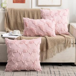 Vỏ gối ném ROLY, Vỏ gối lông tơ siêu mềm màu trơn, 18x18 trong nơ thỏ và gối hoa cúc Trang trí phòng khách