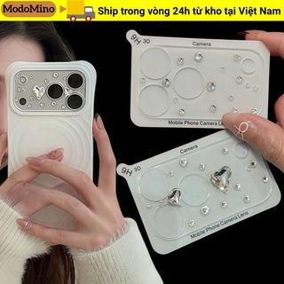 Phim ống kính MODOMINO, Chống trầy xước Full Cover Kính bảo vệ camera, Vỏ ống kính máy ảnh trái tim HD chống sốc cho 17 Max 17Pro