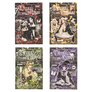 JIANWU Vintage Dark Gothic Hoa Nhân Vật Phong Cảnh Chất Liệu Cắt Dán Thêu Sò PET Miếng Dán Sáng Tạo DIY Tạp Chí Văn Phòng Phẩm