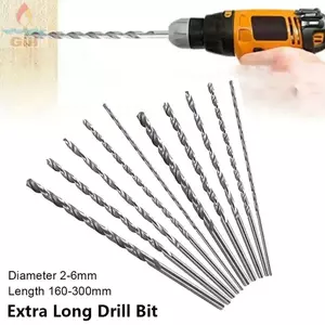 GILL 1 Mũi khoan cực dài, Dụng cụ khoan thép HSS, Đường kính 2-6mm Chiều dài 160-300mm Dụng cụ điện cho nhựa nhôm gỗ