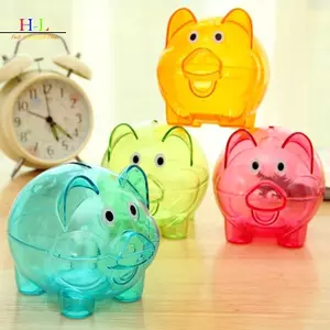 HL Trong Suốt Lợn Đồ Chơi Quà Tặng Trẻ Em Tiền Xu Heo Đất Đạo Cụ Trong Suốt Lợn Nhựa Heo Đất Đồng Xu Tiền Mặt Thu Thập Hộp Tiết Kiệm LMWU