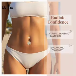 LUImo Chống Thấm Nước Thép Không Gỉ Tòn Tòn Ten Bụng Nút Nhẫn Chống Rỉ Rốn Xuyên Trang Sức Cho Mùa Hè Đi Biển SBS