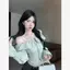 Áo sơ mi một cổ sang trọng phong cách Hàn Quốc dành cho nữ Xuân Thu Phong cách mới Niche quây Xù Áo sơ mi nhỏ