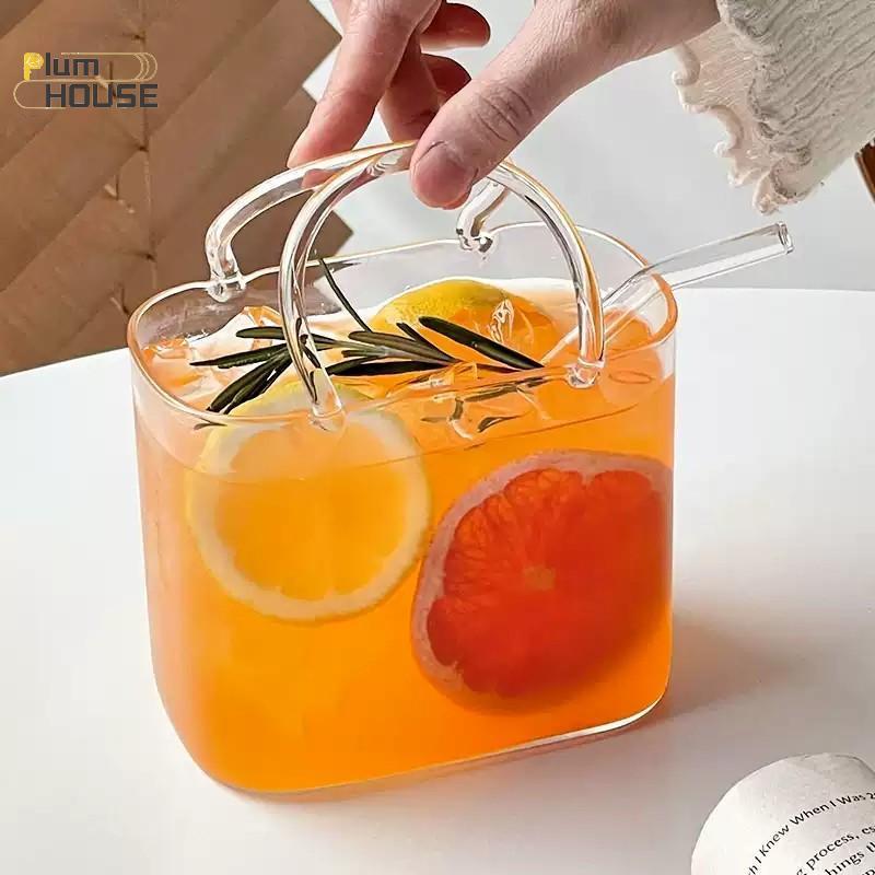 PlumHOUSE Di Động Ngộ nghĩnh Trái Cây Cốc Thủy Tinh Cho Cotails Túi Xách Kính Hình Cho Du Lịch Dã Ngoại Thanh Đảng VN