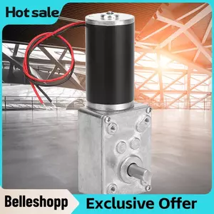 Belleshopp Động cơ bánh răng có thể đảo ngược 12V Trục 8mm Tốc độ xoắn cao Giảm động cơ hộp số điện (400RPM)