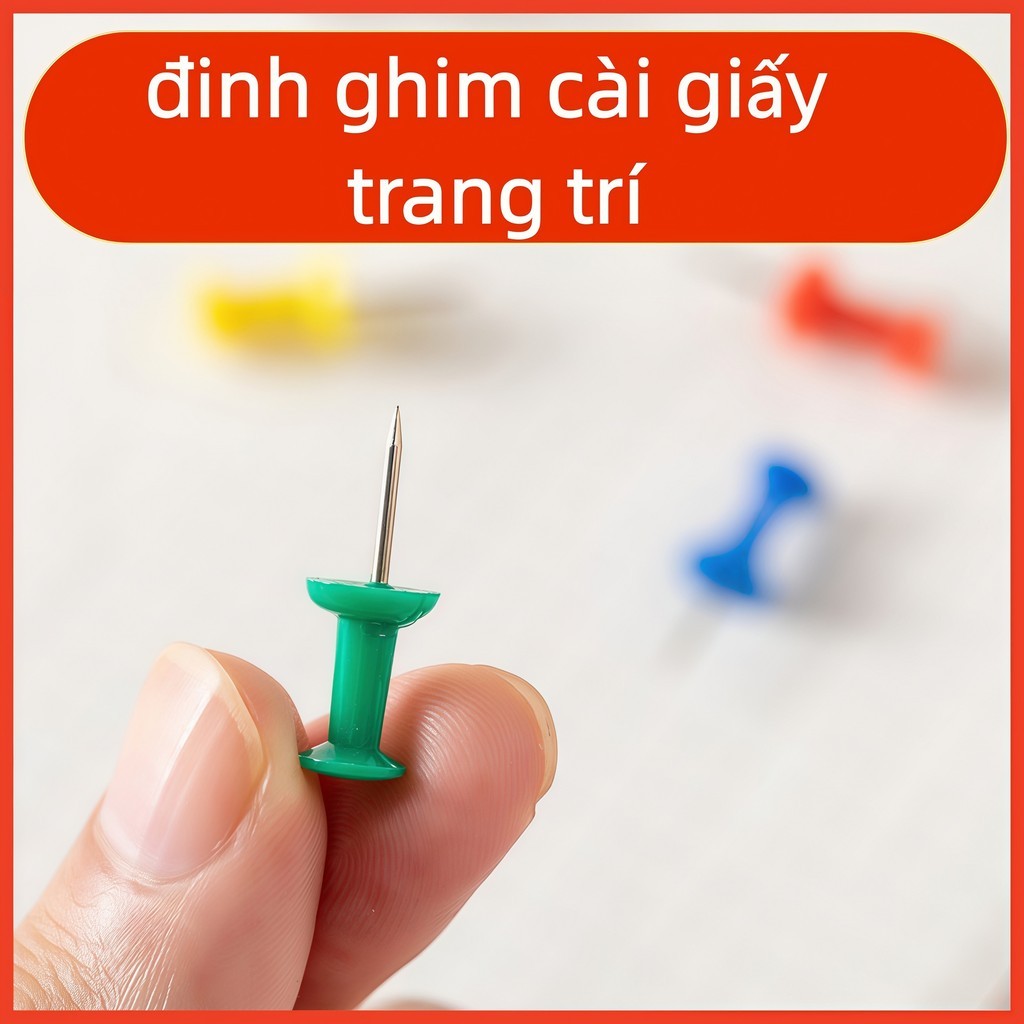 Set 100 (1 hộp) đinh ghim cài giấy trang trí K150/ K152 Ghim cài bảng bần, giấy tờ đinh treo tường - FE123