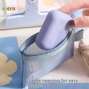 < Honeyba > 1 Túi Bảo Quản Lưới Dây Kéo Mini Di Động Ví Đựng Tiền Xu Lưới Vuông Nhỏ Ví Đựng Tiền Xu Du Lịch Lưu Trữ Túi Có Dây Kéo Đẹp