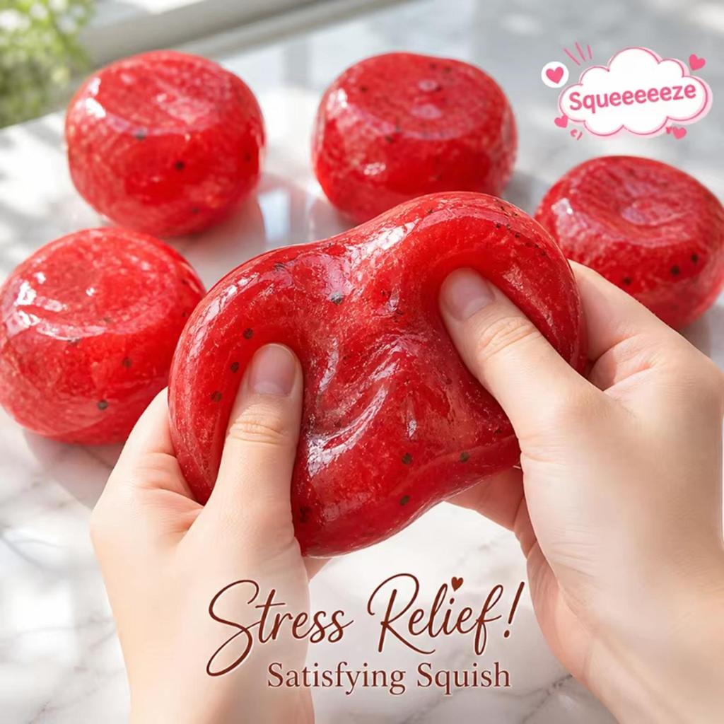 Handmade Dưa Hấu Slushy Squishy Đồ Chơi Chậm Giảm Căng Thẳng Bóp Bóng Thực Tế Trái Cây Fidget Đồ Chơi