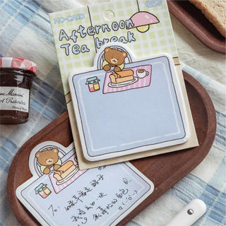 ENWEI 30 Chiếc [Dòng Rạp Hát Cuộc Sống Gấu Nhỏ] Đĩa Gấu Bánh Kẹo Giấc Mơ Ngọt Ngào Hoạt Hình Ghi Chú Tin Nhắn Học Sinh Miếng Ghi Nhớ
