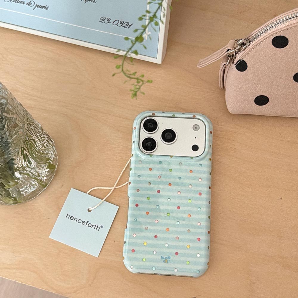 Vỏ cứng Tương thích với iPhone 13 14 14Pro 14ProMax 15 15Pro 15ProMax 16 16Pro 16ProMax 17 17Pro 17ProMax Ốp họa tiết chấm bi đầy màu sắc