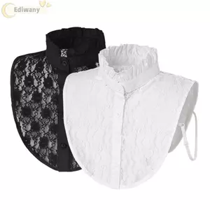 EDIWANY Cổ Giả, Cổ Ren Giả Có Thể Tháo Rời, Phụ Kiện Quần Áo Khăn Choàng Đen Trắng Quấn Nữ Bé Gái