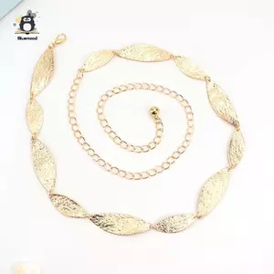 Dây thắt lưng nữ thời trang Dây thắt lưng lá kim loại có thắt lưng váy cho nữ Dây thắt lưng sang trọng cho bãi biển mùa hè mới