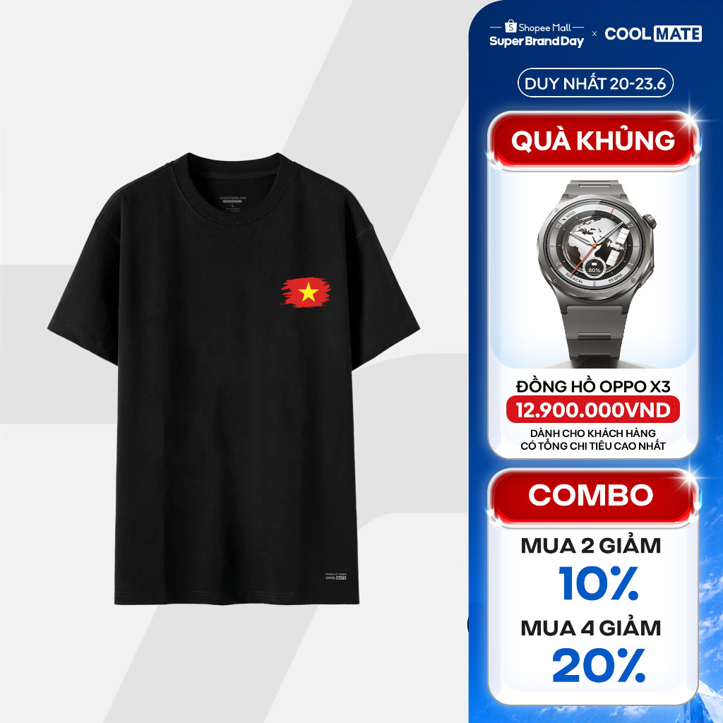[MUA 4 GIẢM 20%][BST TỰ HÀO VIỆT NAM]Áo thun Cotton Compact in Cờ đỏ Việt Nam - Coolmate