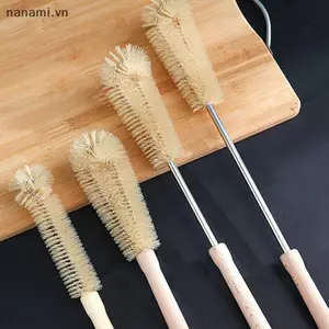 Tay cầm bằng gỗ Bàn chải cốc Chai thủy tinh Bàn chải làm sạch phụ kiện nhà bếp [VN]