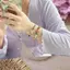PNPIA- Handmade Ngôi Sao Trắng Móng Vuốt Vòng Tay Gốm Có Thể Điều Chỉnh Boho Dân Tộc Trang Sức Món Quà Độc Đáo