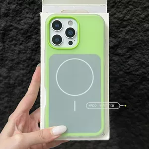 Thích hợp cho Ốp điện thoại Apple 16Promax Jelly 2 trong 1 17Pro Color Matching Magnetic 15 Ốp cứng chống sốc toàn diện