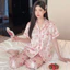 Phụ Nữ Pháp Ruffle Chắc Chắn Jacquard Pyjama Bộ Với Tay Ngắn Quần Dài Cho Cao Cấp Trong Nhà Hàng Ngày Nhà Thường Ngày Mùa Hè Giải Trí Dịp