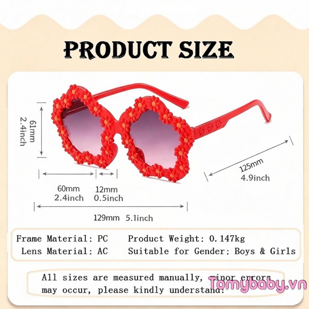 [lpDL] Kính râm Girls Boys Daisy Full Frame Kính râm chống tia cực tím