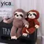 Mặt dây chuyền nhỏ YICA Sloth, Móc khóa Con lười động vật nhồi bông mềm, Mặt dây chuyền di động Mô phỏng Móc khóa lười sang trọng