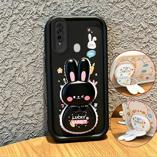 Ốp Lưng Cho OPPO A31 2020 Vỏ Điện Thoại Vỏ Mềm Silicon Chống Sốc Gương Thẩm Mỹ Mới Có Giá Đỡ 360° Xoay thỏ dễ thương màu hồng cho bé gái JTXCEZJ3