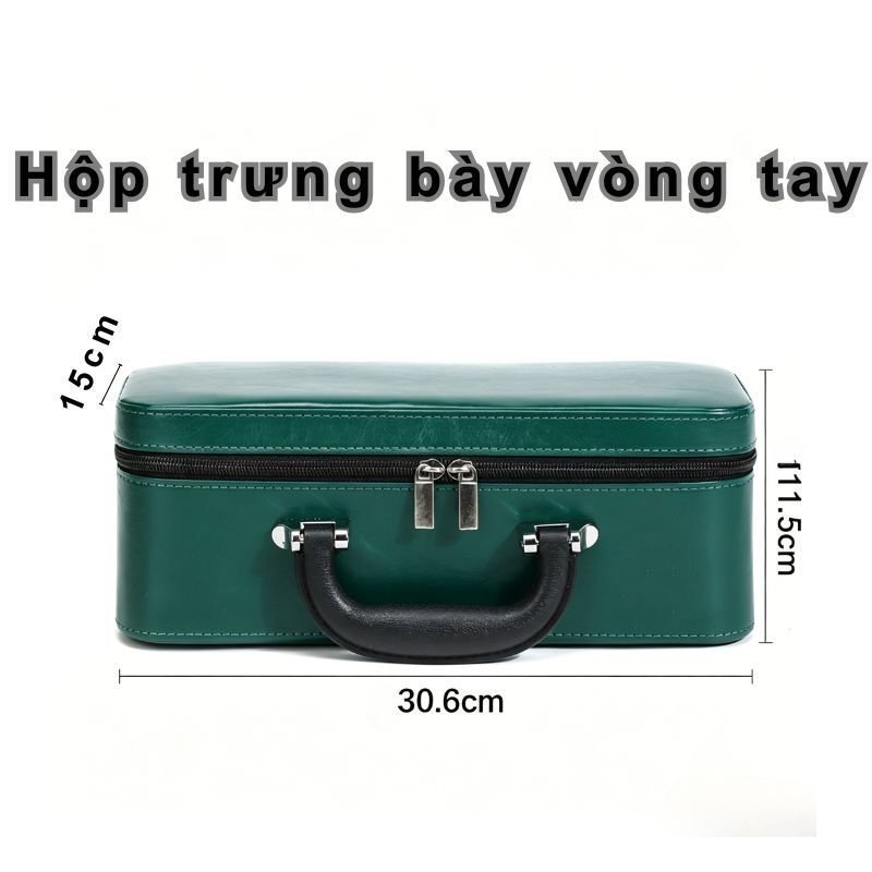 Hộp Đựng Trang Sức Da PU Lót Nhung Chống Sốc Đựng Nhẫn Dây Chuyền Vòng Tay Du Lịch Quà Tặng