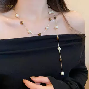 PNPIA- Thời Trang Nữ Trang Sức Ngọc Trai Hạt Nelace Dài Áo Len Dây Xích Nelace Cho Nữ Đầm Phụ Kiện Quà Tặng