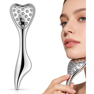 Thép không gỉ Gua Sha & Con lăn mặt 4 trong 1 Con lăn mặt dành cho chuyên gia thẩm mỹ Quà tặng Dụng cụ chăm sóc da cho nếp nhăn bọng mắt