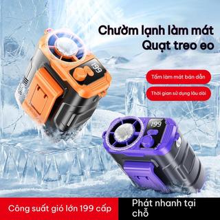 Quạt Đeo Lưng Q2 Pro - 199 Độ Gió Mạnh, Làm Mát Bằng Nửa Dẫn, Đèn LED Sáng, Siêu Nhẹ 300g, Đeo Eo/Cổ/Lưng/Treo Bàn!