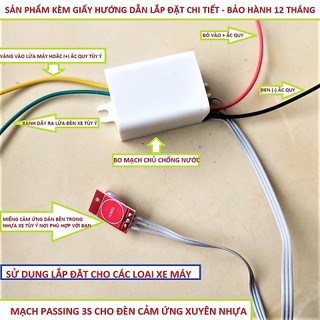 MẠCH Passing 3S CẢM ỨNG MẪU 2020 - CÔNG TẮC ĐÈN CẢM BIẾN XUYÊN NHỰA - ĐỒ CHƠI XE MÁY