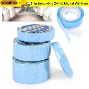Keo dán mặt trước ren 3 hạt / cuộn WOODNEST, Băng keo giả hai mặt dính chắc chắn, Băng keo hệ thống tóc màu xanh siêu bền chống thấm nước để nối dài tóc