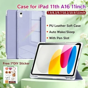 Ốp điện thoại Cho iPad 11th A16 11inch Có Khe Cắm Bút Vỏ Bảo Vệ Từ Tính Cho iPad 10th 10.9inch Có Mặt Sau Trong Suốt Cho iPad Air 11inch M3 / M4 Dành Cho iPad 7 / 8 / 9th 10.2inch