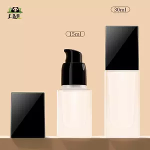 15 / 30ml Chai bơm rỗng Thủy tinh dạng lỏng nền hộp đựng trang điểm Chai vuông trong suốt Chai bơm di động EMKK
