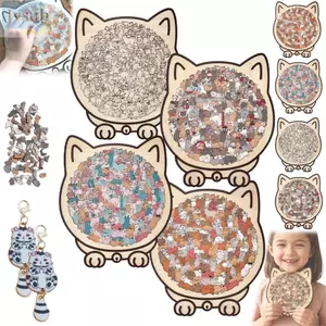 Câu đố hình mèo màu JVSUB Morandi, với khung hình mèo Silhouette Đồ trang trí câu đố cho mèo Câu đố ghép hình bằng gỗ cho mèo, Miếng ghép hình cắt màu Macaron 135 mảnh