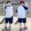 Bé trai (120-180) Áo thun ngắn tay mỏng đẹp trai phong cách mới mùa hè + Quần Short Bộ đồ thể thao