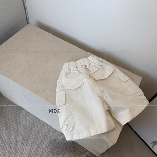 Mùa Hè Bé Gái Cao Cấp Túi Lớn Quần Short Nhật Bản Phong Cách Hàn Quốc Co Giãn Eo Chữ Năm Điểm Quần Thường Ngày