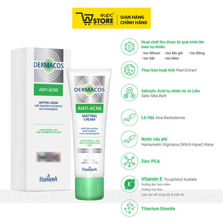 Kem Giảm Bóng Nhờn Giảm Mụn Chứa Bùn Hoạt Tính Farmona Dermacos Anti-Acne 50ml Cho Da Hỗn Hợp, Da Dầu EUPC STORE
