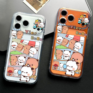 YIER BUBU Ốp điện thoại cho iPhone 17 16 15 14 13 12 11 silicon trong suốt mềm,Các cặp đôi vỏ chống sốc