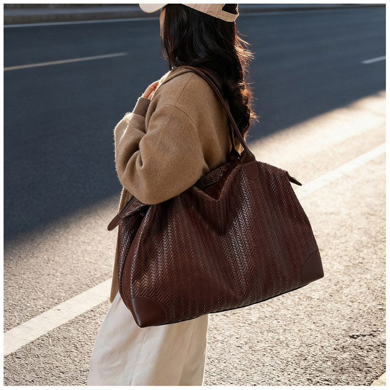 Phong Cách Mới Kết Cấu Thường Ngày Retro Túi Tote Nữ Xu Hướng Thời Trang Dung Tích Lớn Túi Đeo Vai Túi Tote Túi Du Lịch